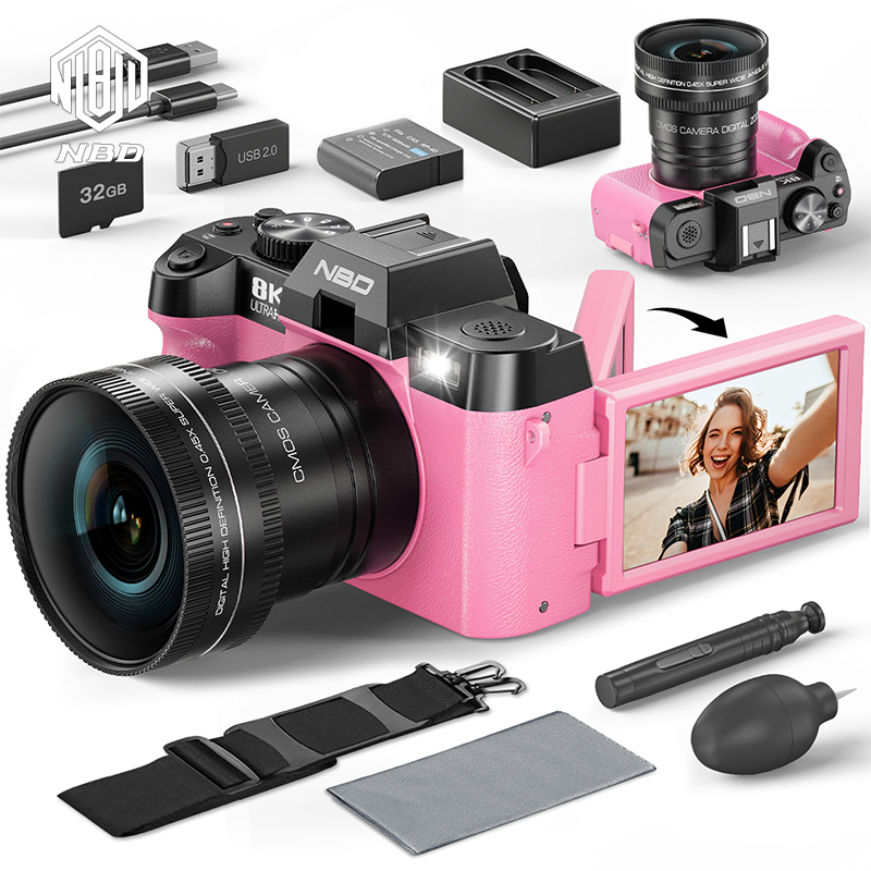 Photography Nature Images - NBD Pink Camera 64MP&8K Video/Vlog Photography