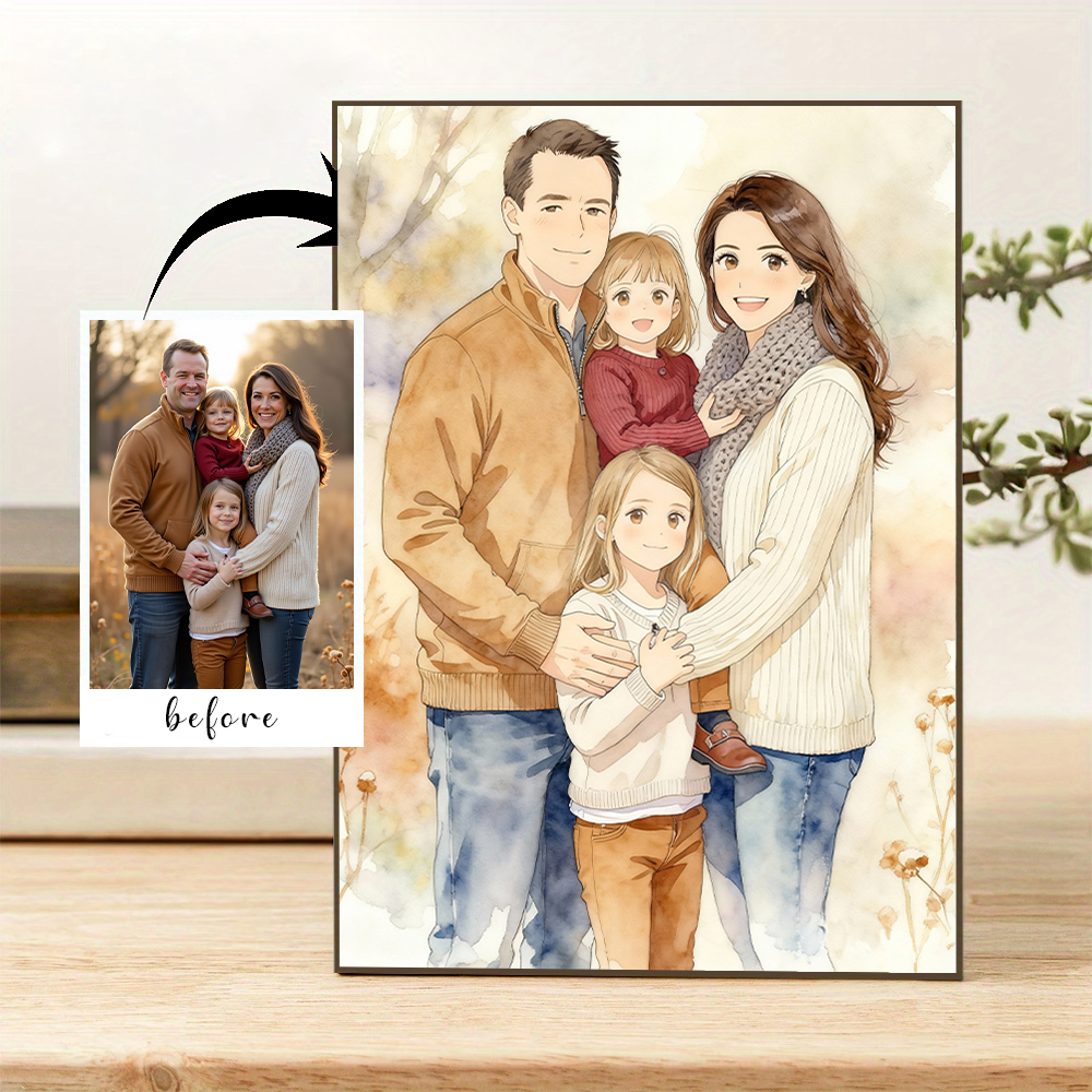 Photograph Lyrics - Personalized customization watercolor painting style canvas