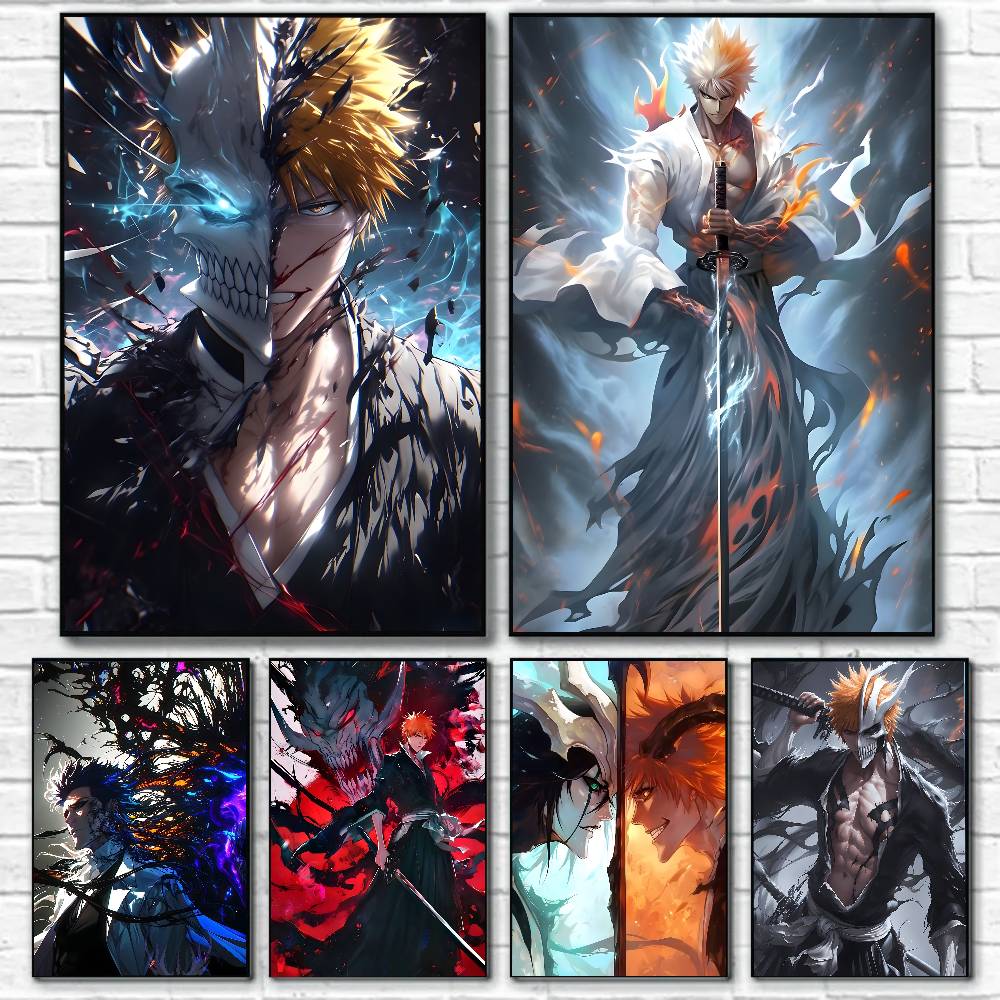 Photography Anime - B-Bleach K-Kurosaki I-Ichigo Anime Poster Canvas