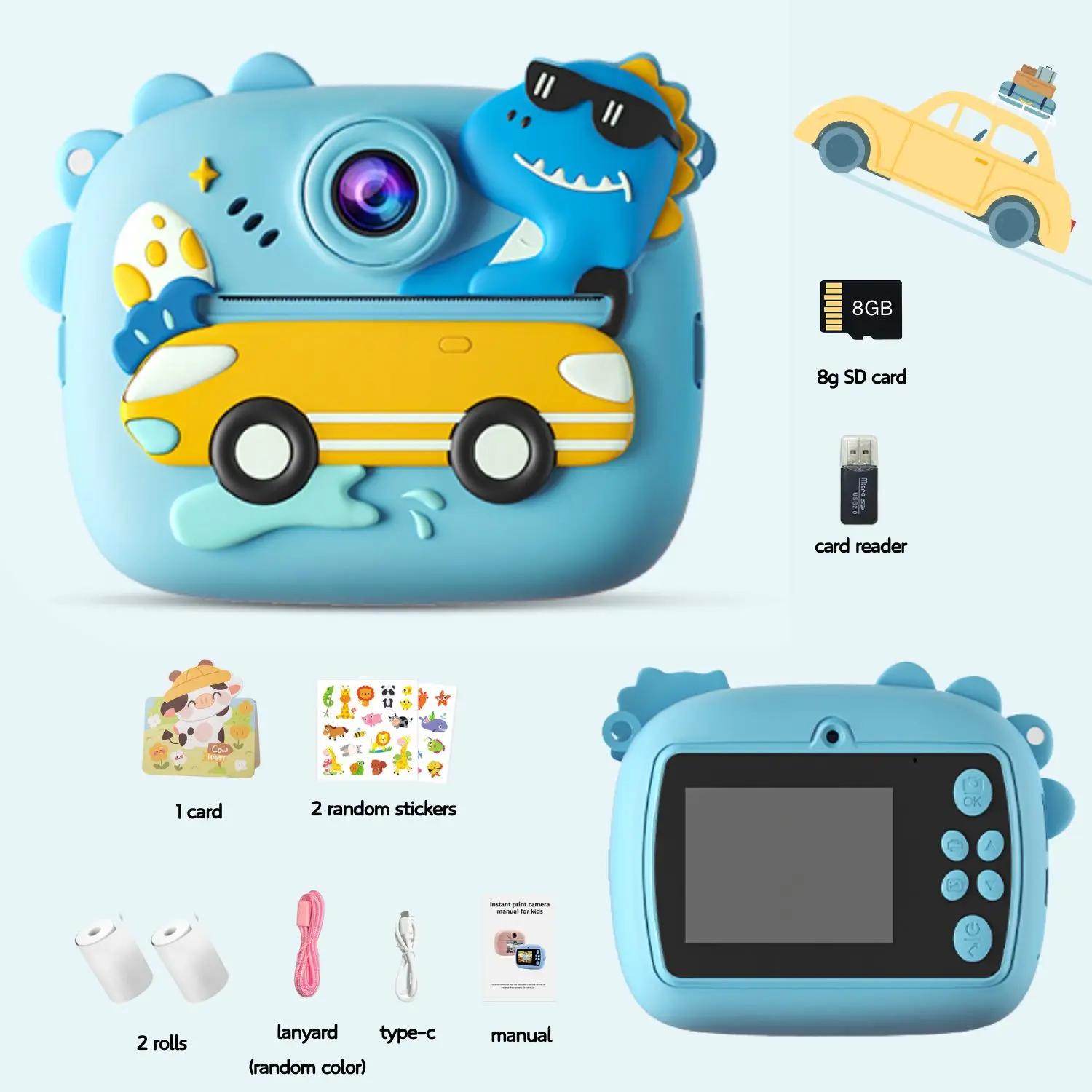 Photography Close Up - Blue Cute Kids Colorful Instant Print