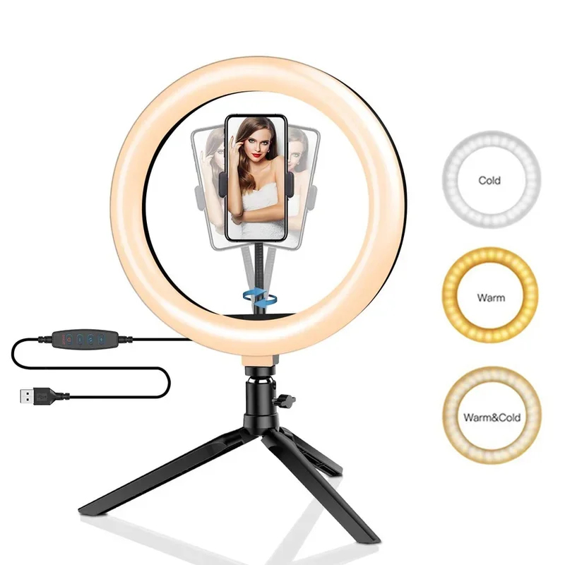 Photography Darkroom - Dimmable26cm LED Ring Light Kit with