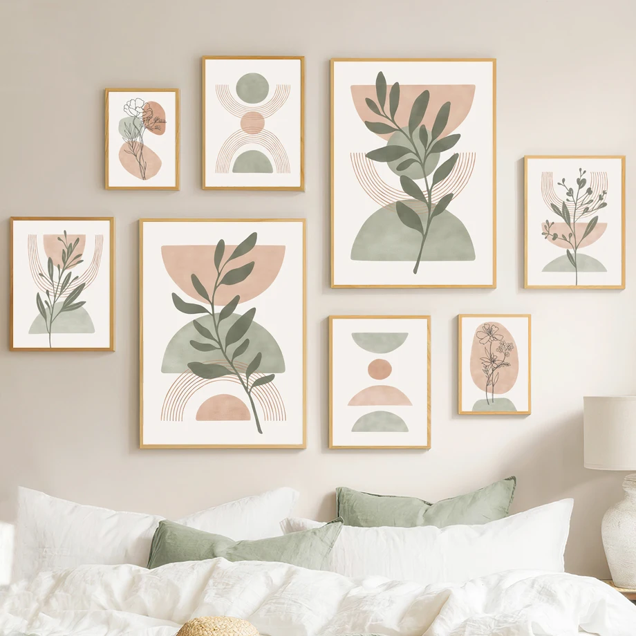 Photography Geometry - Bohemian Green Leaf Sun Rainbow Geometric
