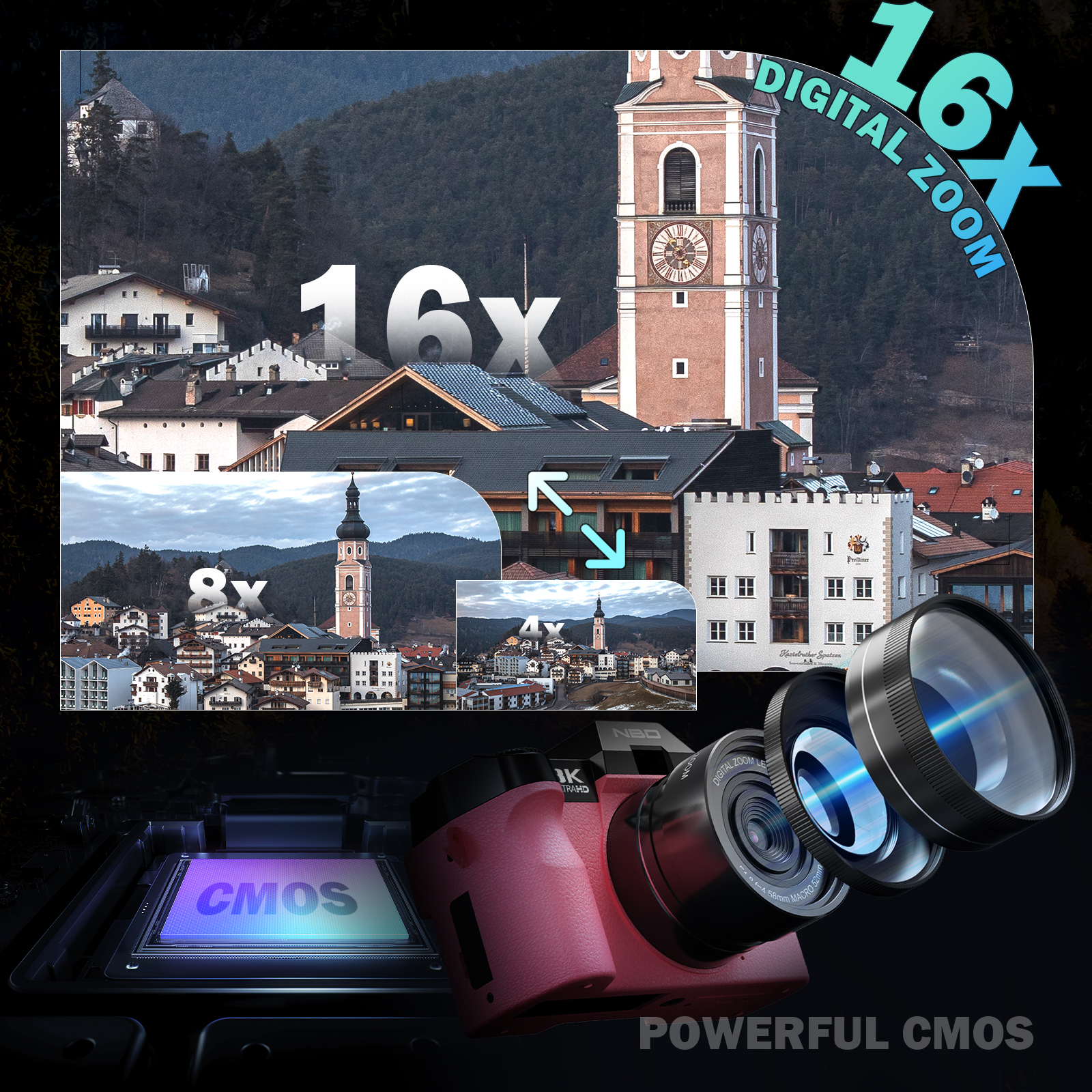 NBD Pink Camera 64MP&8K Video/ - Photography Nature Images reseña y precio