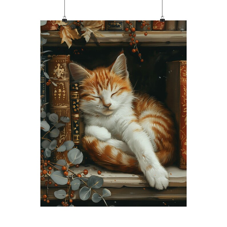 Cute Cat and Book Poster Victo - Photography Night reseña y precio