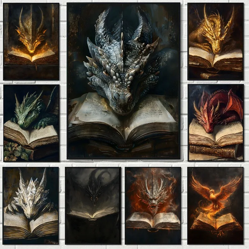 Large Dragon Reading Book Post - Photography Night reseña y precio