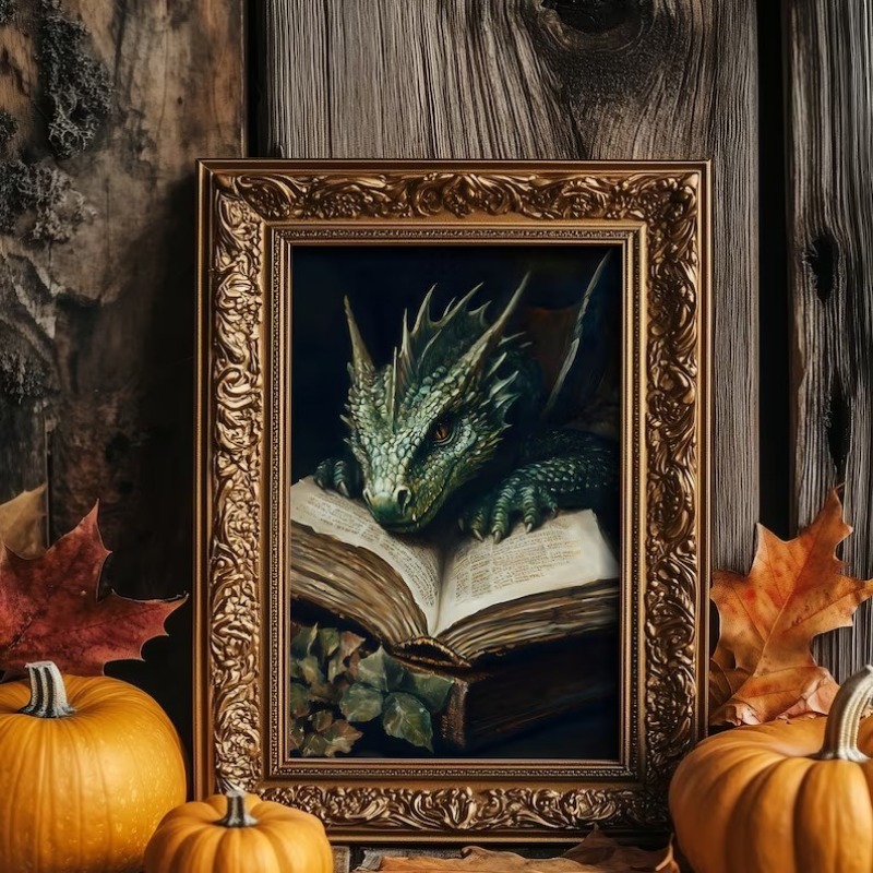 Large Dragon Reading Book Post - Photography Night reseña y precio