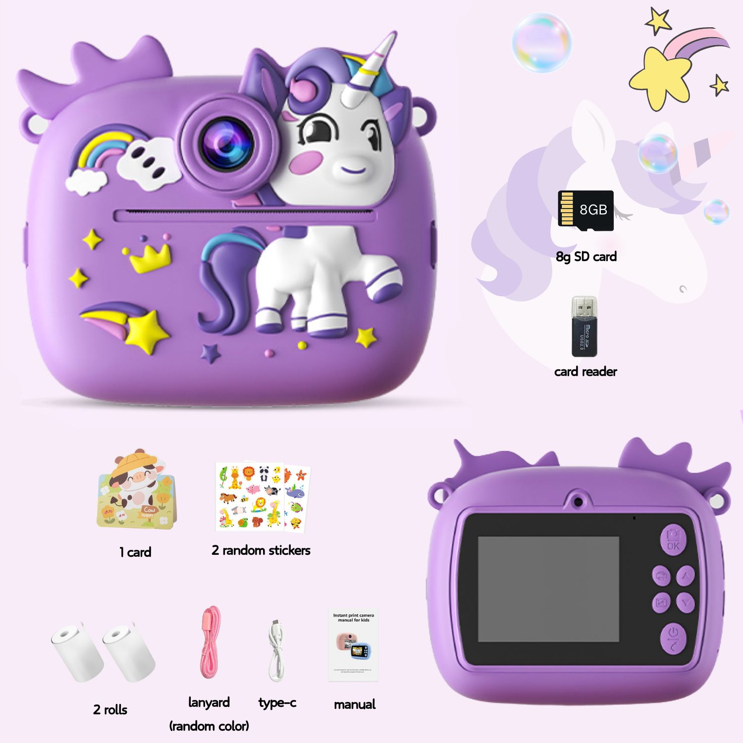 Purple Cute Kids Colorful Inst - Photography Close Up reseña y precio