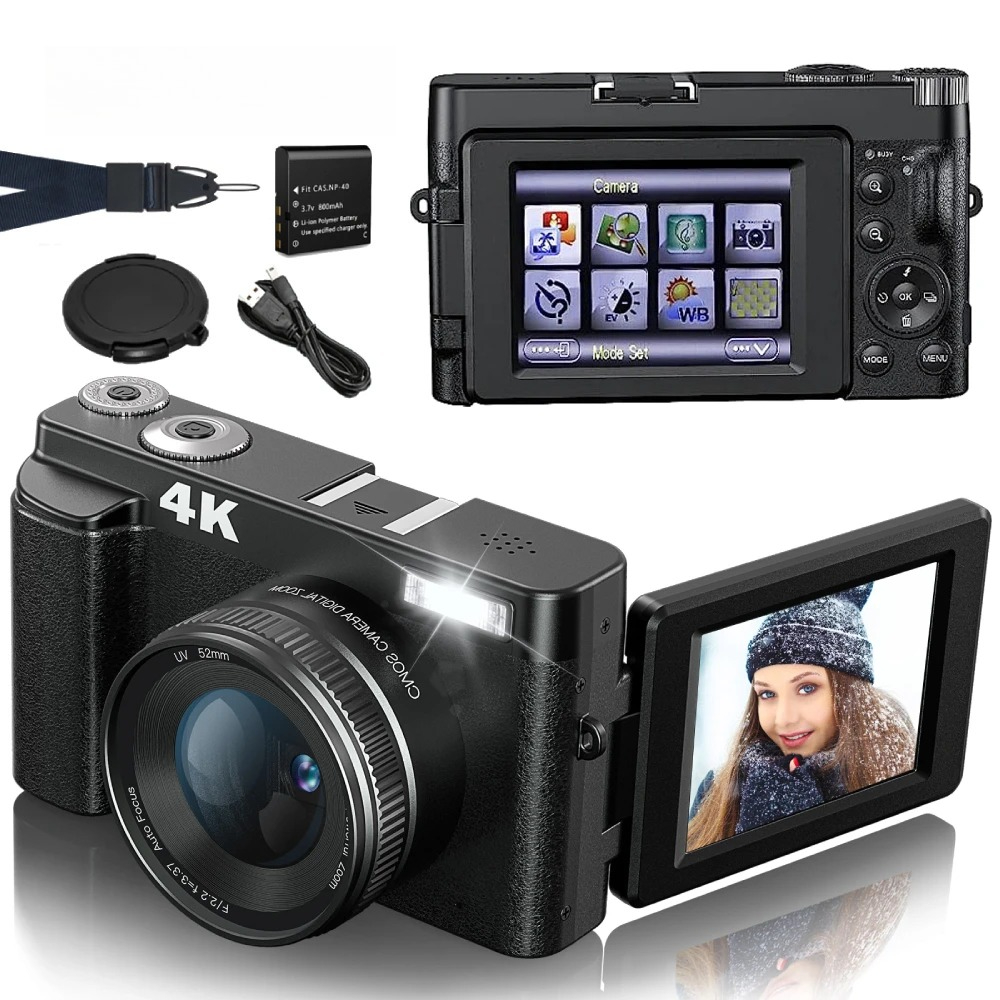 4K 48MP Compact Vlogging Camer - Photography Nature Images reseña y precio