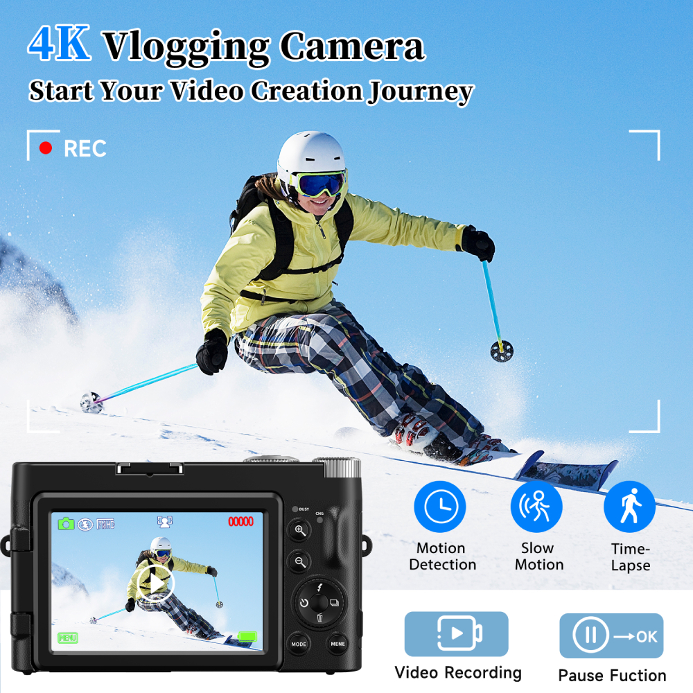 4K 48MP Compact Vlogging Camer - Photography Nature Images reseña y precio