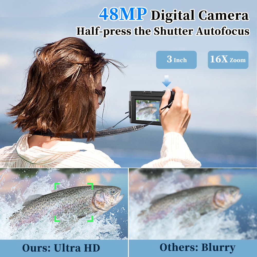 4K 48MP Compact Vlogging Camer - Photography Nature Images reseña y precio