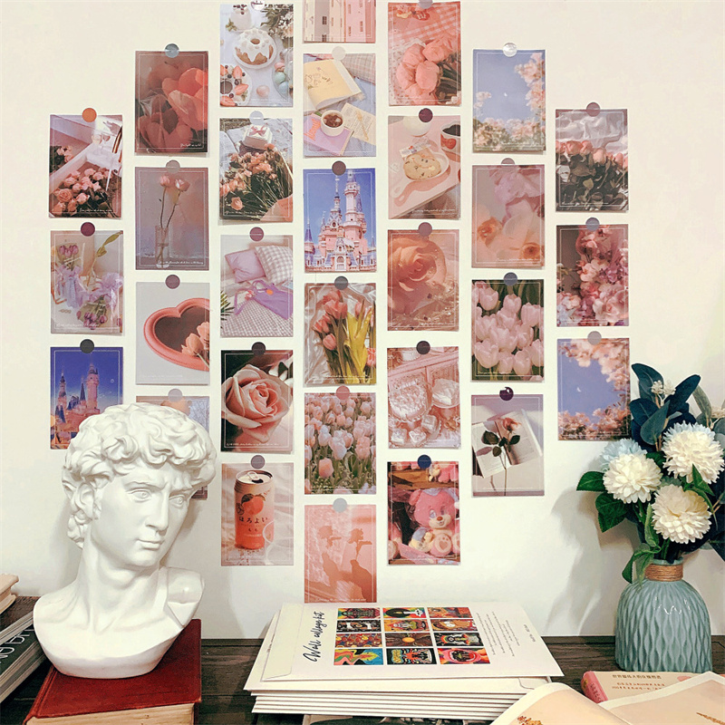 30Pcs Romantic Art Posters Sti - Photography Background reseña y precio