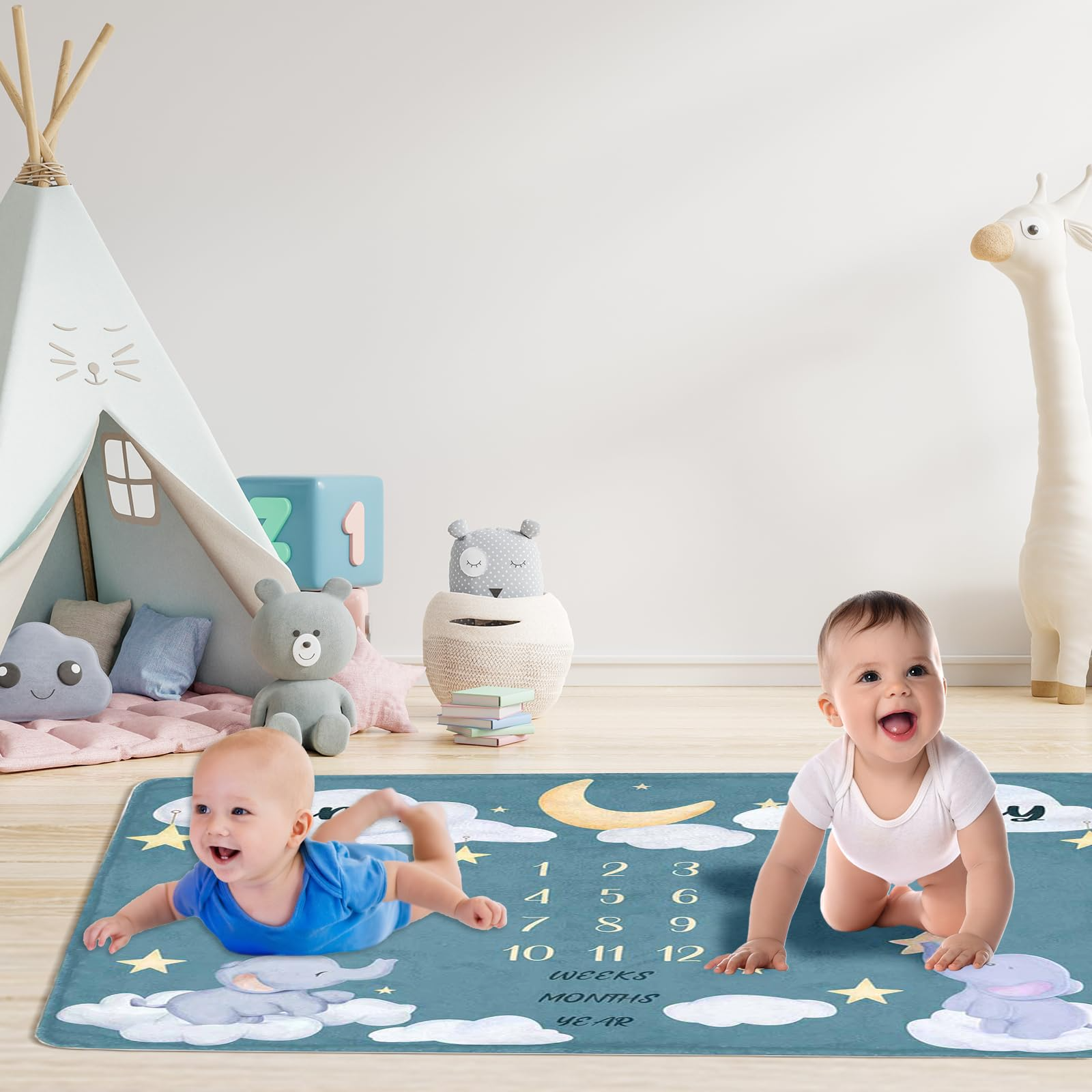 VIKAMA Twin Baby Milestone Bla - Photography Background reseña y precio