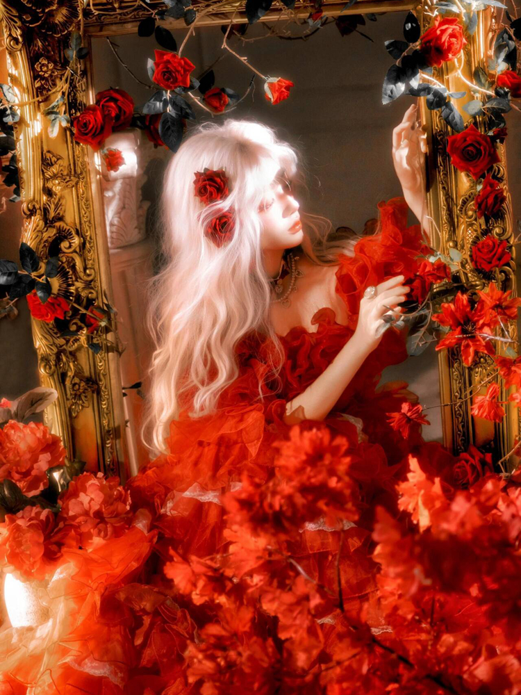 Retro Baroque Style Red Dress  - Photography Young reseña y precio