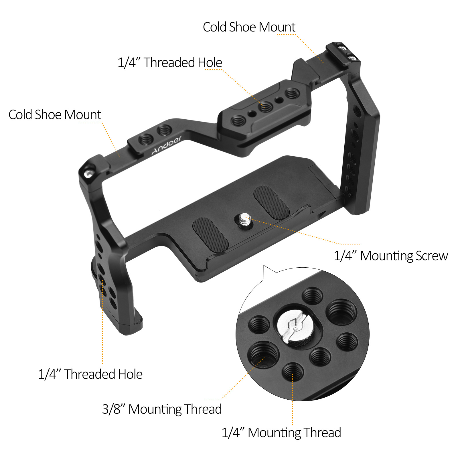 Andoer Camera Cage Aluminum Al - Camera Cage Baseplate reseña y precio