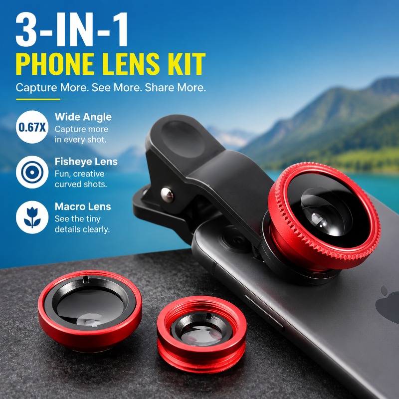 External Phone Lens Kit Wide A - Photography High Angle reseña y precio