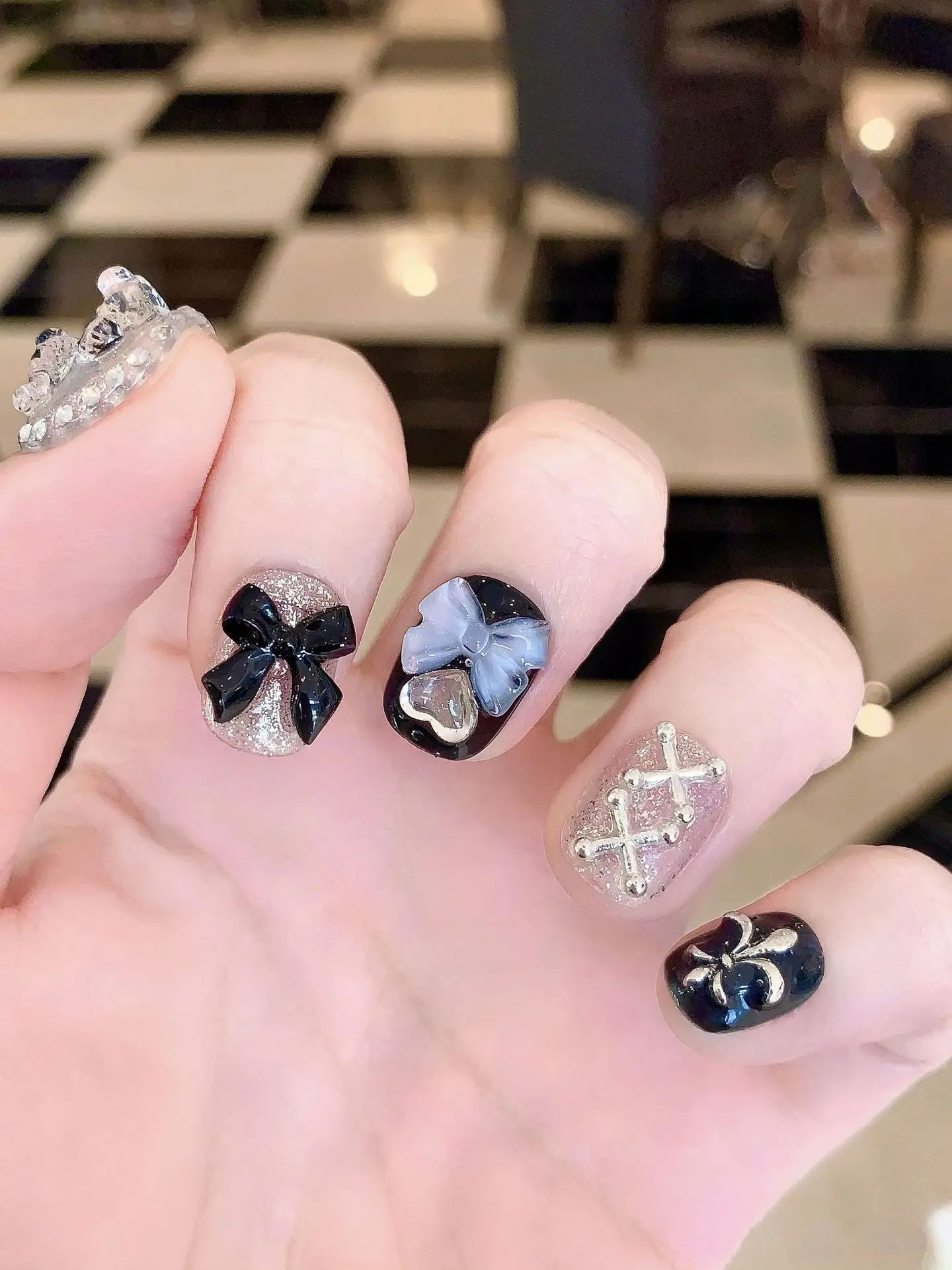 10 PCS Sheer Lace Bear Nail Ar - Photography Night reseña y precio