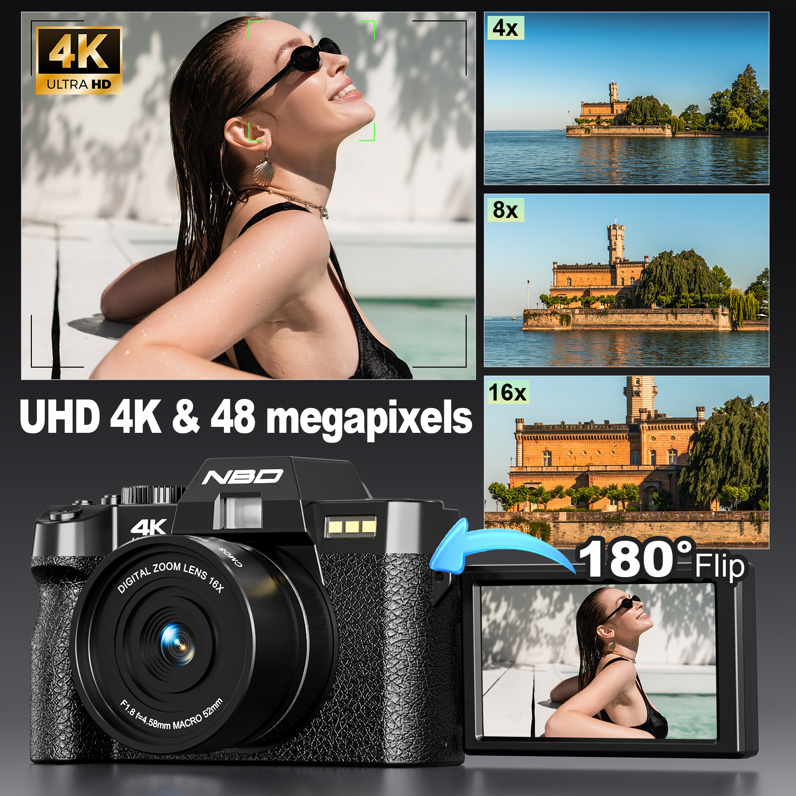 NBD Compact Digital Camera 4K  - Photography Nature Images reseña y precio