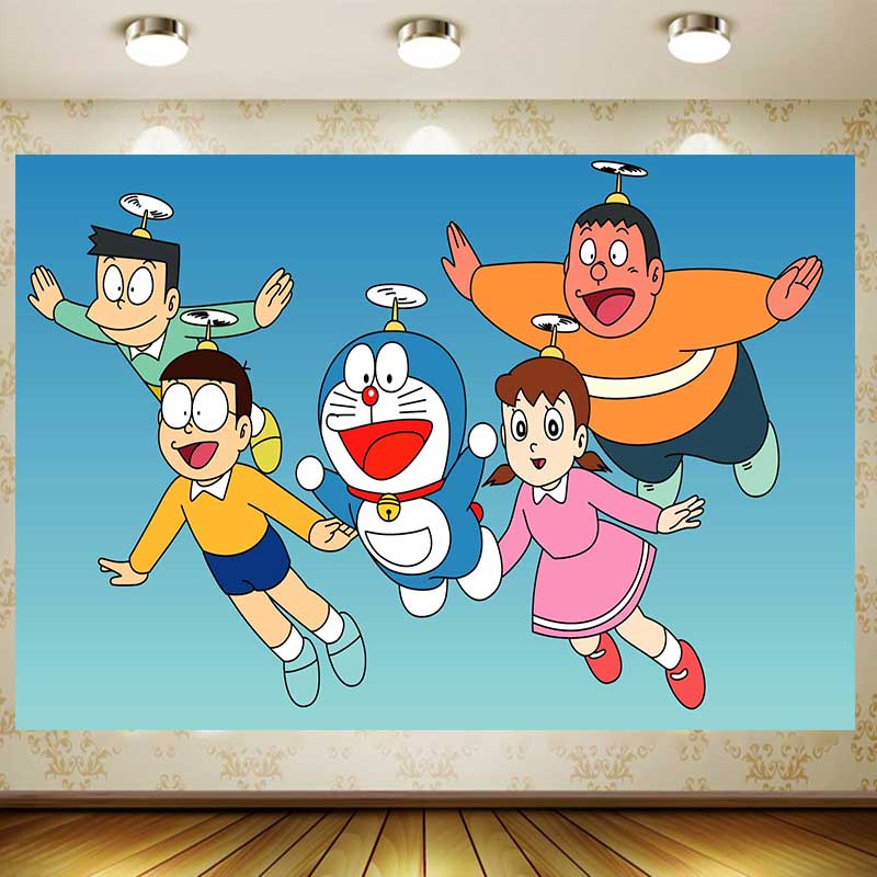 Doraemon Background Boy Birthd - Photography Background reseña y precio