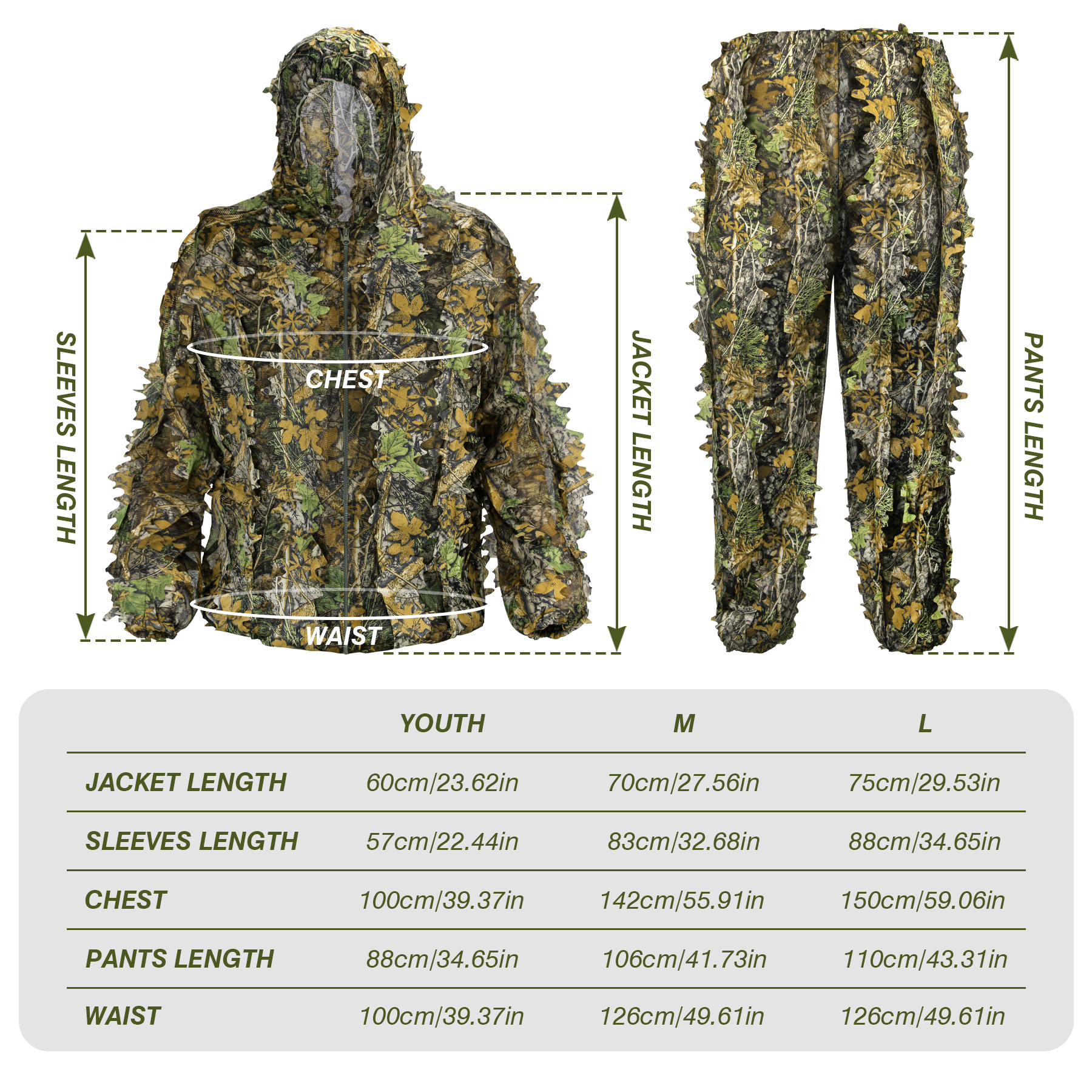 3D Camo Leaf Ghillie Suit Brea - Photography Training reseña y precio