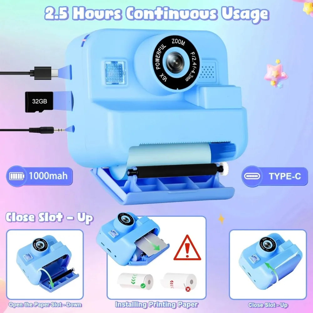 Kids Camera Instant Print 32G  - Photography Nature Images reseña y precio