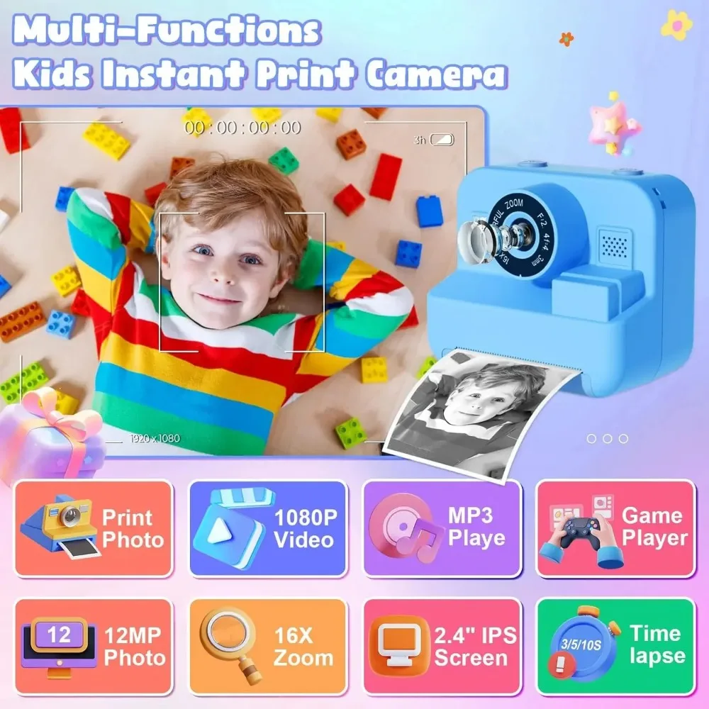 Kids Camera Instant Print 32G  - Photography Nature Images reseña y precio